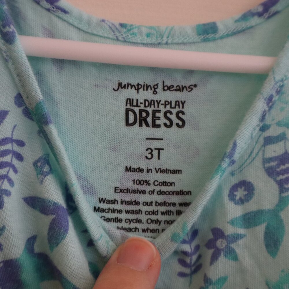 Girls Blue/Teal Mermaid dress 3T Tank Top Jumping Beans All Day Play - Picture 3 of 4